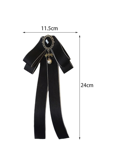 Homyl Şerit Papyon Broş Boyun Kravat Kokteyller Parti Mezuniyet Siyah