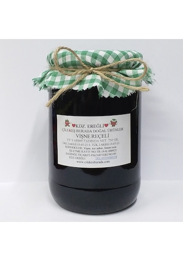Çilekeş Burada Kdz. Ereğli Ev Yapımı Vişne Reçeli 750 G