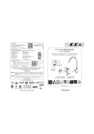 Eca Quadrille Tek Gövde Mutfak Eviye Bataryası 102108488 Eca
