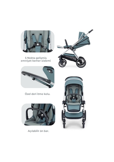 Kanz Explorer Autofold Travel Sistem Bebek Arabası Hunter Green