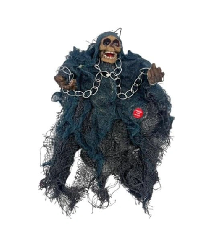 Halloween Cadılar Bayramı İskelet Korkuluk Işıklı Sesli 30 Cm Yeşil. Korku Aksesuarı Diğer