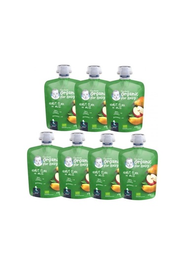Gerber Organik Elmalı ve Muzlu Armut Püresi 7 x 90 G