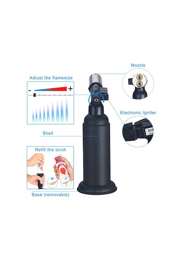 Wezone 1300 C Isı Multifonksiyonel Fırın & Barbekü Alev Torçu - Paslanmaz Çelik Uçlu, 35 Dakika Kullanim Süresi