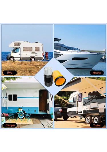 Xurunkeji 50amp Rv Güç Kablosu Büküm Kilitli Fiş, Önyükleme Kilitli Kapak, 125/250v Dişi Kilitli Kıyı Değiştirme Girişi