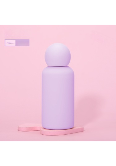 316 Paslanmaz Çelik Termos Bardak 350ml Yaratıcı Sevimli Çocuk Açık Hava Sporları Su Bardağı Mor