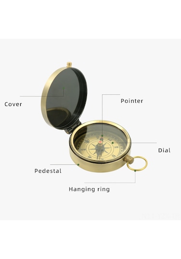 Yaozixa Retro Gümüş Çelik Konpas - Doğru Yön Belirleyici, Dayanıklı Metal, Kamp Ve Yürüyüş İçin