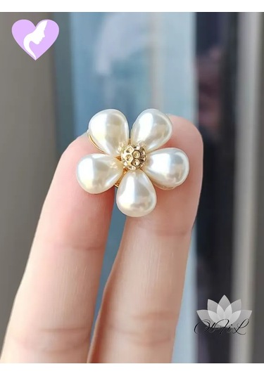 Olfil Broş-mini Çiçek İnci Minimalizm Stil 287942182 Altın Rengi