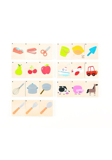 Üçlü / Benzer Nitelikteki Görselleri Ilişkilendirme Oyunu Ahşap