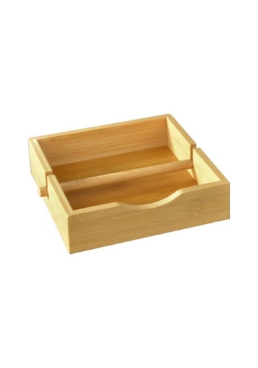 Digithome Bambu Masa Üstü Kare Yatay Peçetelik 19 Cm Kahverengi Thn76066 C1-1-18