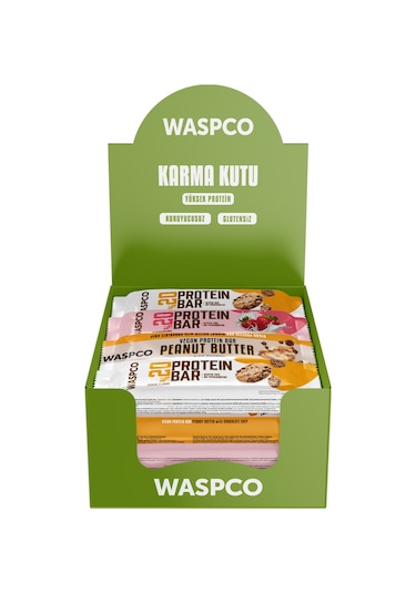 Waspco Protein Bar Karma Kutu 40G x 12 Adet 3 Çeşit