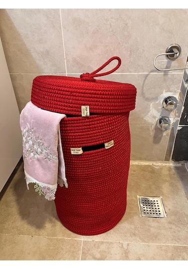 Zengin Design Home Banyo Çamaşır Sepeti Zdh-012 Kırmızı