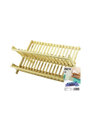 Ahşap Bambu Bulaşık - Tabaklık Tezgah Üstü 43x43cm 5365 Çok Renkli