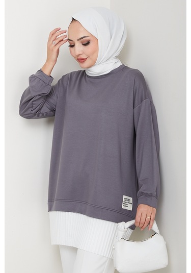 Arma Detay Piliseli Oysho Tunik 1627 - Antrasit Antrasit