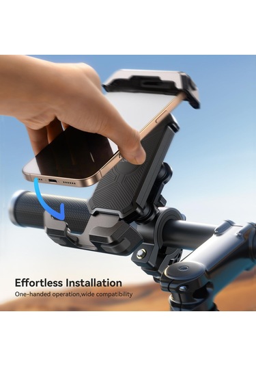 Sones Joyroom Jr-zs428 Darbeye Dayanıklı Bisiklet Telefon Tutucu Siyah