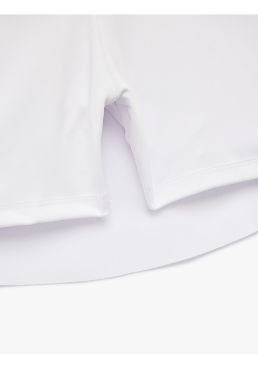 Koton Yüksek Bel Rahat Kalıp Scuba Mini Spor Şort Etek Beyaz 6wak40027nk Beyaz