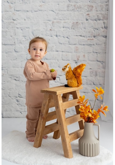 Zeyland Kız Bebek Nakışlı Kaşkorse Bluz Ve Pantolon Takım-Kıremıt Kiremit