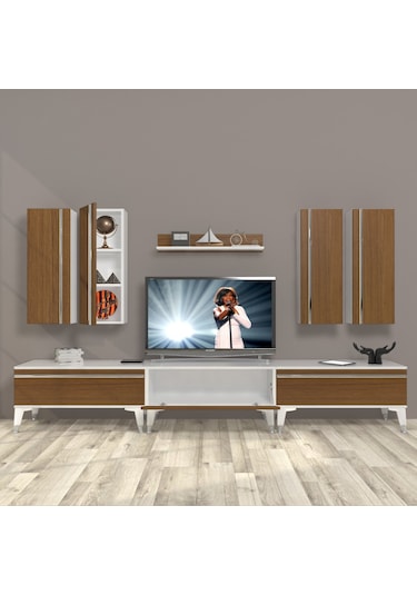 Decoraktiv Eko 8d Mdf Silver Tv Ünitesi Tv Sehpası Beyaz - Ceviz