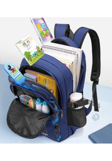 Öğrencilerin Yükünü Azaltan Omurga Korumalı Ultra Hafif Sırt Çantası Xnzzln Mavi
