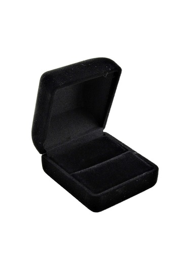 Kadife Siyah İnce Hediye Bayan Yüzük Kutusu Tkt04 Siyah