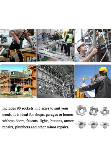 Geeksen 90 Parçalık Paslanmaz Çelik Çok Amaçlı Somun Vida Seti - 5 Farklı Boyutta Dayanıklı Tamir Takımı Diğer