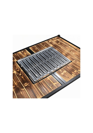 Katlanabilir Mangal Masa - Krom Izgaralı - 100cm 70cm 65cm Diğer