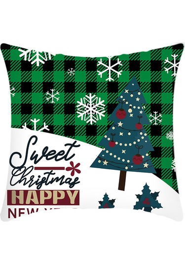 Cartoon Hand-painted Style Christmas Decorative Pillow No.72 Ekru