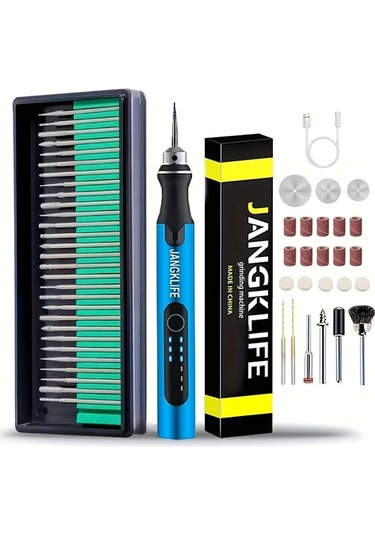 Xuweiwei Mavi 54 Parca Usb Sarj Edilebilir Tasinabilir Elektrikli Mikro Zımpara Kalemi 3 Hiz Ayari Taslama Parlatma Oyma Dıy El Sanatlari