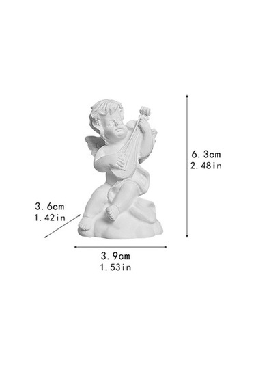 Lijinxu Küçük Melek Heykeli Reçine 3,9x3,6x6,3-cm-pipa