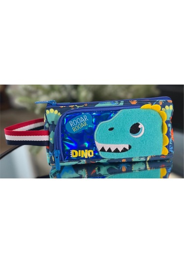 Dream Vest Dinazor İpli Önü Kabartmalı Çift Gözlü Kalem Kutu U2099 Çok Renkli