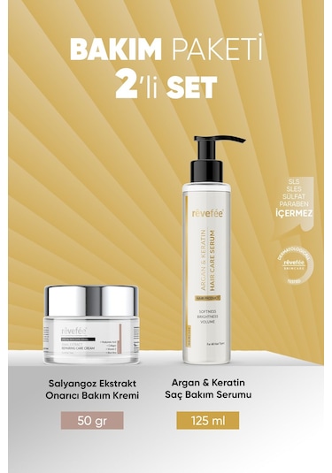 Salyangoz Ekstraktlı Onarıcı Bakım Kremi & Argan Keratin Saç Bakım Serumu