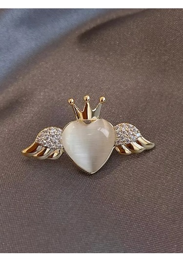 Olfil Broş-mini Kalp Melekler Kraliyet Tarzı 183689974 Sıcak Bej