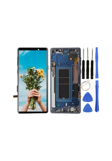 Te Samsung Note 9 N960 Uyumlu Çıtalı Lcd Ekran Servis Siyah