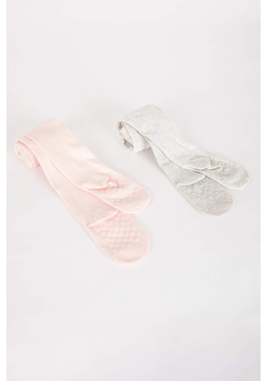 Defacto Kız Bebek Kaydırmaz Taban 2'li Pamuklu Külotlu Çorap A7588A5NSKR1 Çok Renkli Defacto Kız Bebek Kaydırmaz Taban 2'li Pamuklu Külotlu Çorap A7588A5NSKR1 Çok Renkli