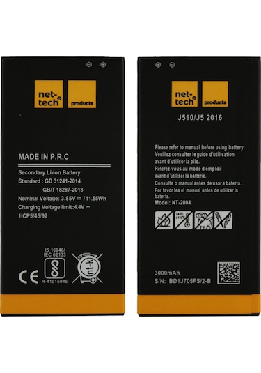 Teknonet Samsung Galaxy J510 J5 2016 Uyumlu Nettech 3000 Mah