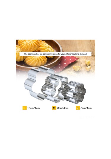 Ximistore9 430 Çelik 3'lü Kalıp Seti: Kurabiye, Pasta Ve Yumurta Şekillendirici - Çiçek, Kare, Kalp, Daire, Beşgen Şekilleri Diğer
