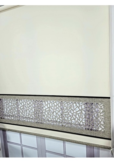 Yeni Nesil Çift Renk Lazer Stor Perde Mat Kalın Kumaşlı Renk Seçenekli Krem