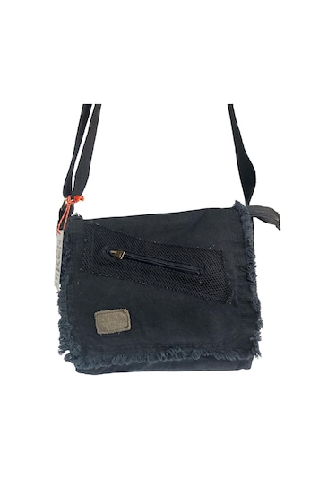 Vintage Salaş Orta Boy Unisex Günlük Çapraz Postacı Tablet Çantası M 32 Cm X 27 Cm Siyah