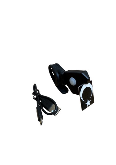 Impact Türk Bayraklı Usb Şarjlı Bisiklet Arka Stop Lambası Siyah