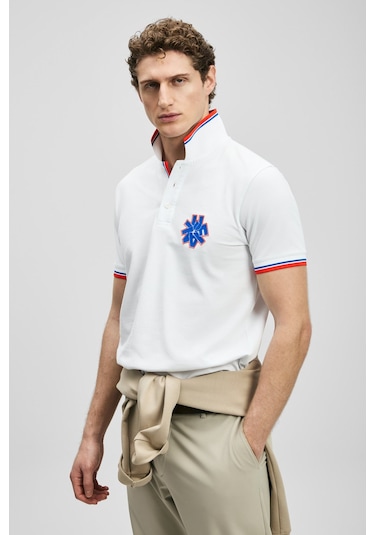 Lufian Gavin Smart Erkek Polo T-shirt 111040244 Ekru