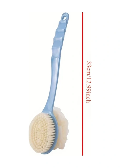 Xuweiwei Mavi 2si1 Yumuşak Lifli Sırt Fırçası - Çift Dokulu Peeling Banyo Fırçası Mavi