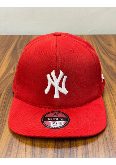 Hamze Ny Yankees New York Nakış Hip Hop Snapback Rapper Şapka Cap Kırmızı