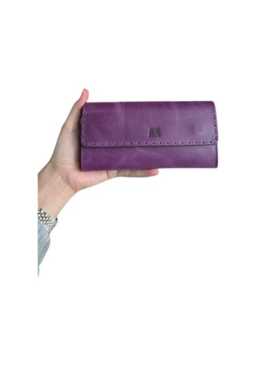 Mft Leather Hakiki Deri El Portföyü Cüzdan Hilton 8926 Crazy Mor