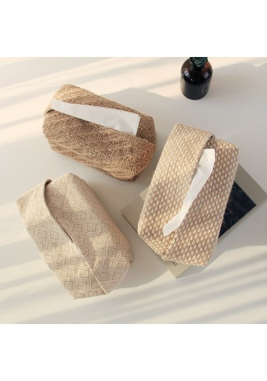 Japon Tarzı Jüt Kağıt Mendil, Oturma Odası Peçetelik, Masa Mendil Kutuları Konteyner, Ev Ve Araba Kağıt Dispenseri