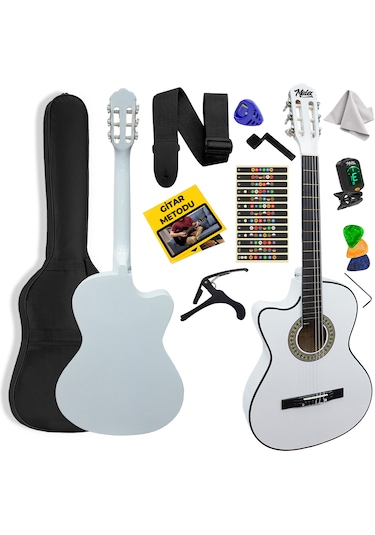 Cg-396wh Solak Klasik Gitar Beyaz Renk Full Set Sap Ayarlı 4/4