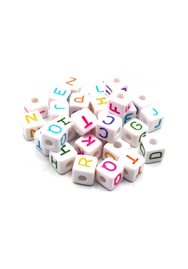 Harf Boncuk Akrilik Küp 10 Mm 250 Gr Renkli