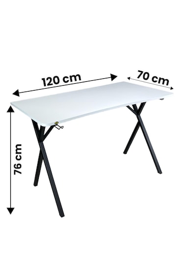 Heygaming Profesyonel Oyuncu Masası Beyaz Bilgisayar Masası Beyaz - Siyah