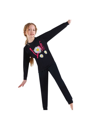 Ersoy 747u Kız Çocuk Uzun Kollu Pijama Takımı-siyah Siyah