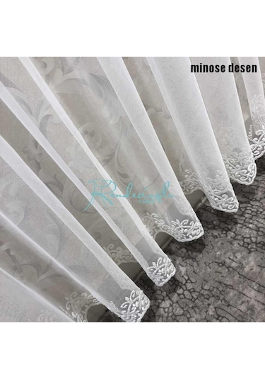 Tül Perde Arne Desen Grek Etek Işleme Brillant Tüm Ölçülerinde D Ekru