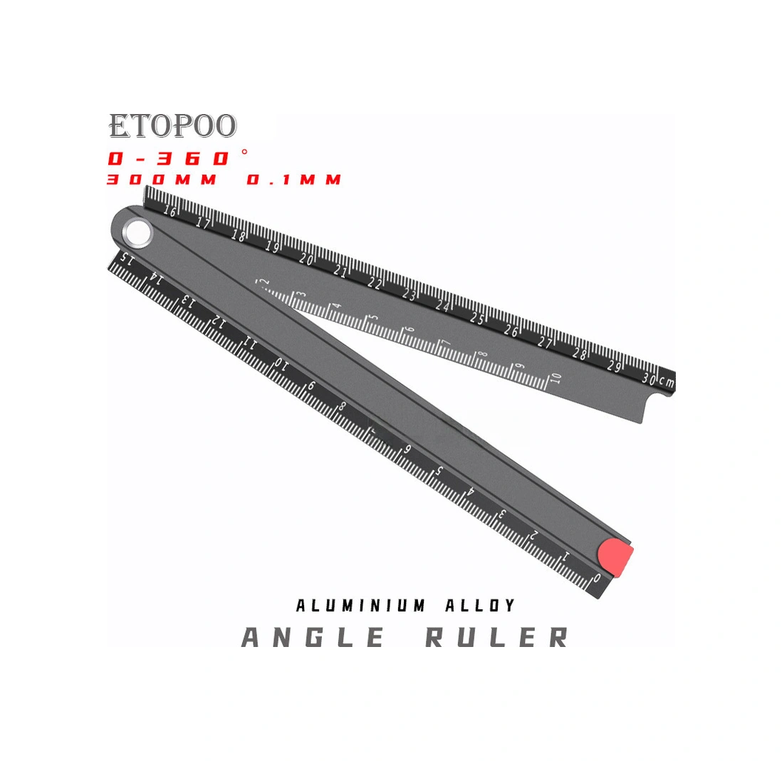 Mufunye Etopoo 0-300mm Çelik Alüminyum Katlanabilir Metre, Açı Ve Şekil Ölçer, Taşınabilir Mini Çizim Ve İnşaat Aracı Siyah Dcz-30b
