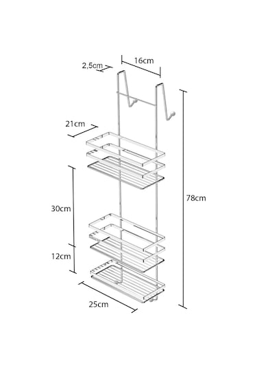 Teknotel Üç Katlı Asmalı Banyo Duş Rafı Krom Lm580 Krom